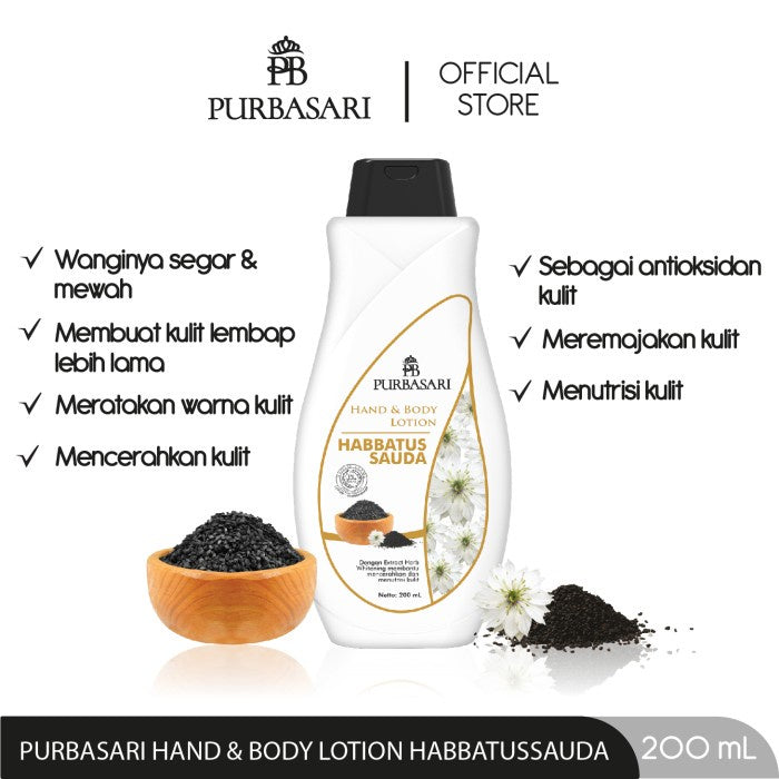 Purbasari Hand & Body Lotion Habbatussauda / Purbasari HBL Habbatussauda / Purbasari HB Lotion Habbatussauda