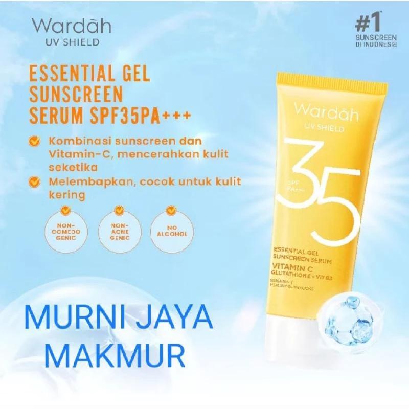 WARDAH UV Shield Essential Gel Sunscreen SPF 35 – Lightweight Daily Sun Protection (EXP 2028)