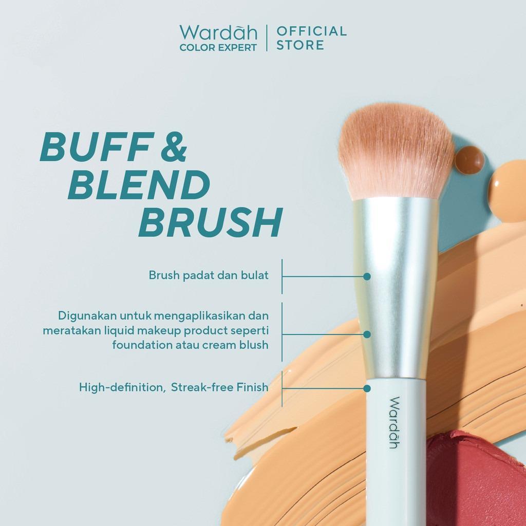 Wardah Halal Make Up Tools – Buff & Blend Brush, Set & Finishing Brush, Beauty Blender – Perfect Pair for Colorfit Matte Foundation