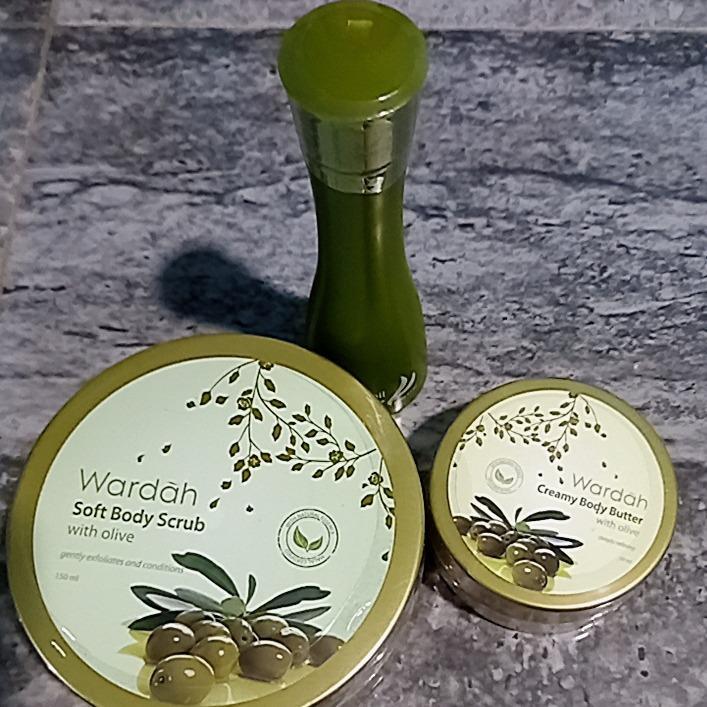 Wardah Olive Body Care Series | Body Scrub, Body Butter, Pure Olive Oil | Natural Halal Moisturizing – Serba Ada