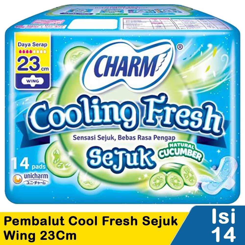 Charm Cooling Fresh 23cm Sanitary Pads – 14’s with Wings | Refreshing Cool Sensation for Dry, Odor-Free Comfort