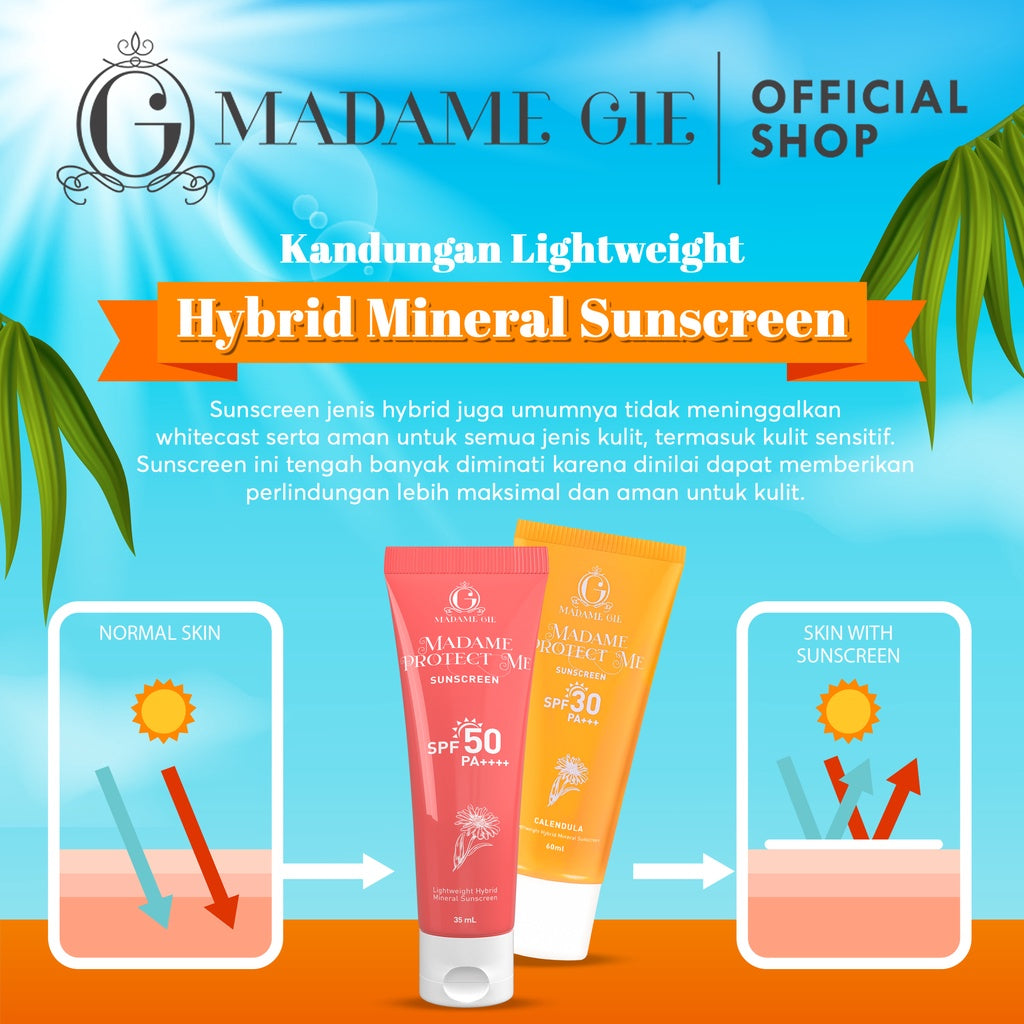 2X Madame Gie Madame Protect Me Sunscreen SPF 50 PA ++++ With Calendula - Skincare Sunblock