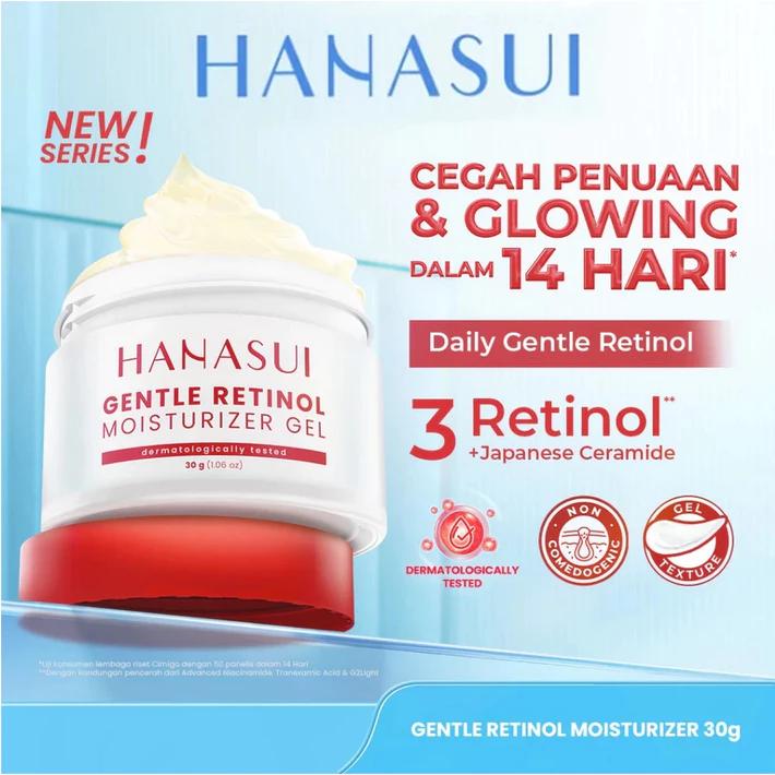 Hanasui Moisturizer Gel 30g Ceramide Probiotics Gentle Retinol Clean Smooth Anti Aging Bright Skin Dermatologically Tested