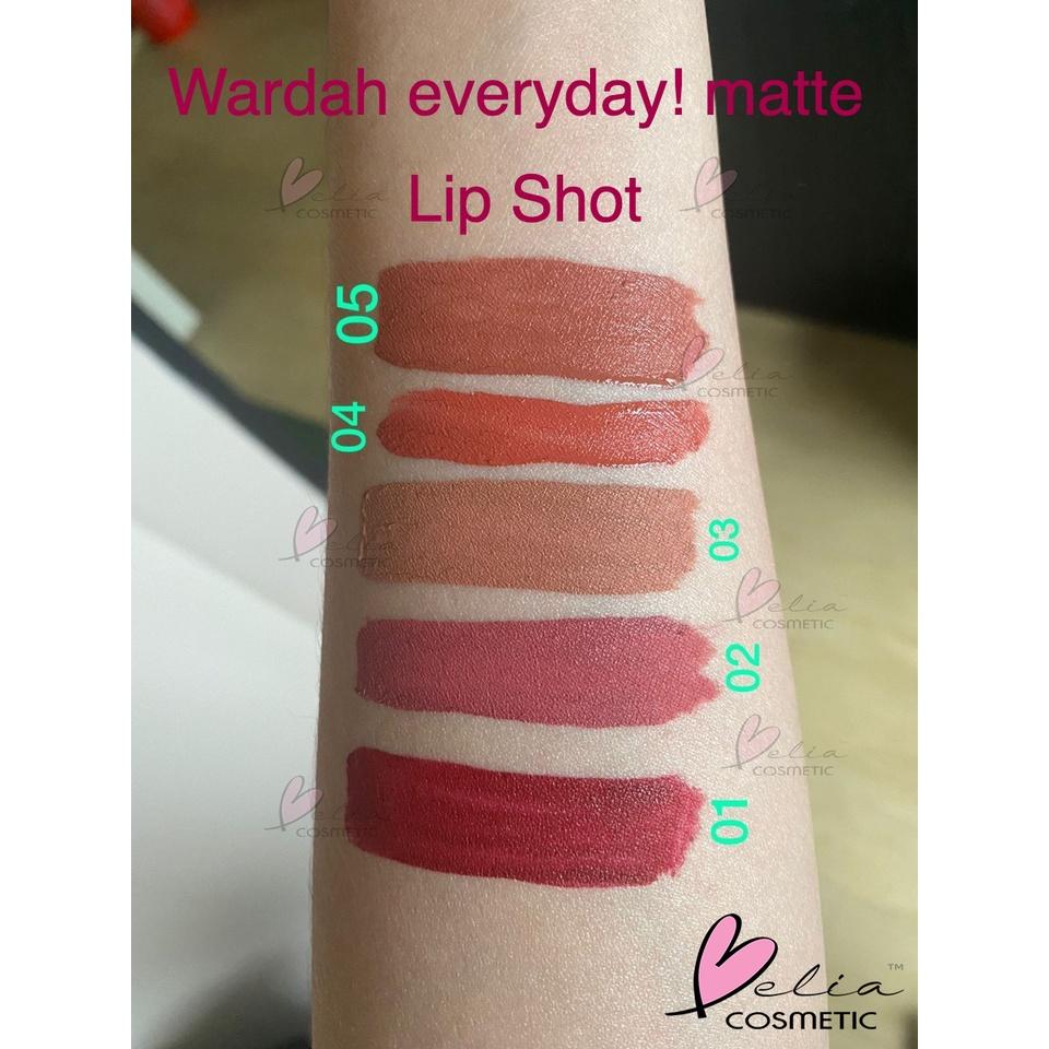 Wardah Everyday Matte Lip Shot Lip Cream 3.5g - Bold Color Quick Set Formula High Pigment Vitamin C Infused Comfortable Lightweight