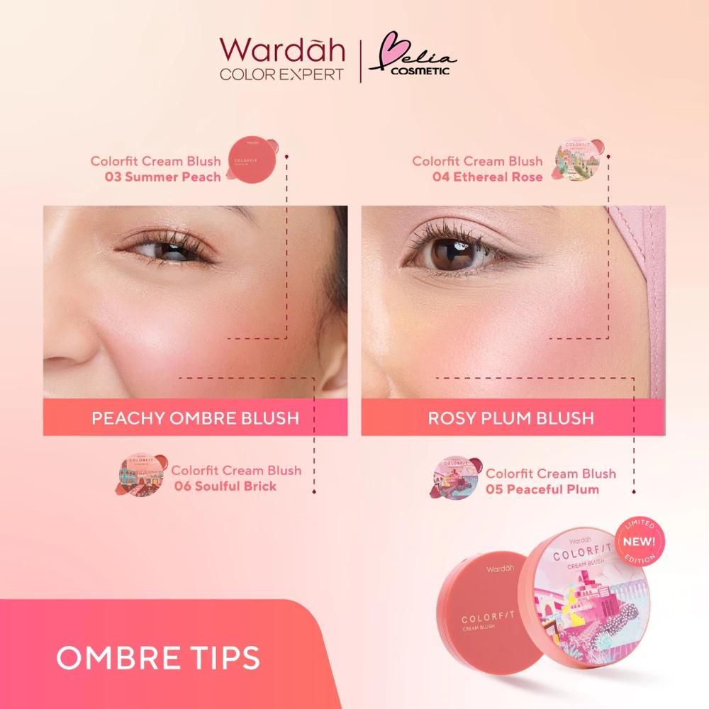 WARDAH Belia Colorfit Cream Blush 3g Intense & Pigmented Blush On Bpom