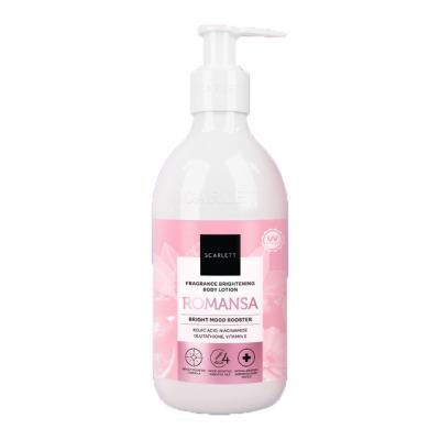 Scarlett Fragrance Brightening Body Lotion – Romansa 300ml | Glowing Moisturizer with Glutathione & Niacinamide | Soft Floral Scent & Radiant Skin All Day