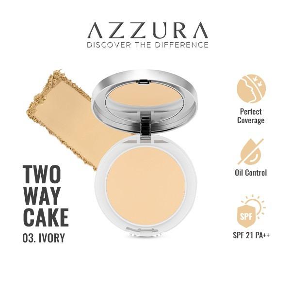 Azzura Two Way Cake 01 Light Beige 12g - Smooth Matte Coverage for Fair Skin with Oil Control & SPF 21 PA++
