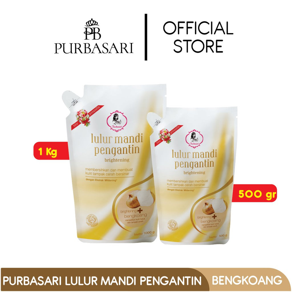 Purbasari Lulur Pengantin Bengkoang 500 Gr / Lulur Pemutih Whitening Pencerah / Lulur pelembab kulit / Lulur Badan perontok daki / Kemasan Hemat ekonomis