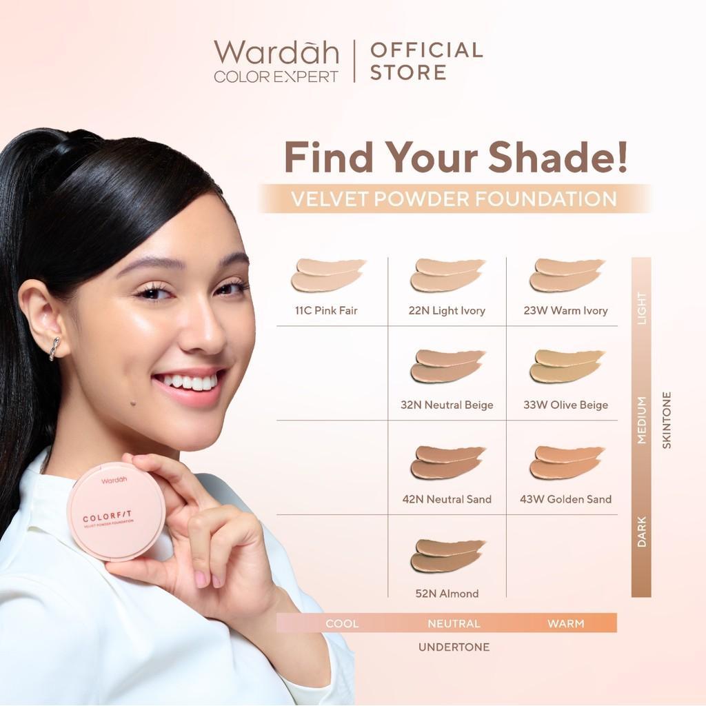 Wardah Velvet Powder Foundation | Long-Lasting Compact Powder | Smooth Matte Finish | BPOM |