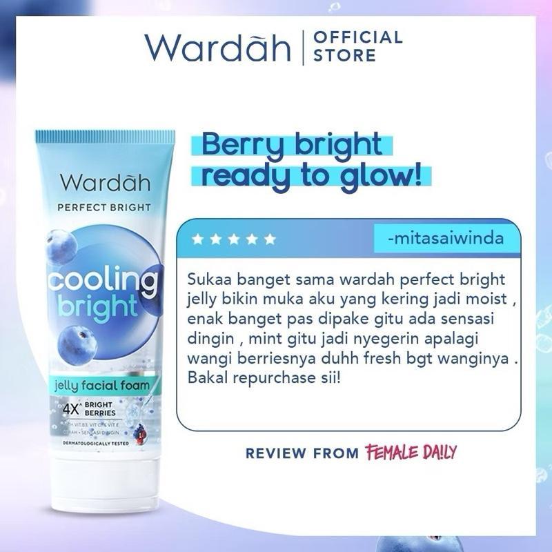 Wardah Cooling Bright Jelly Foam Face Wash - Refresh & Brighten All Skin Types 100ml