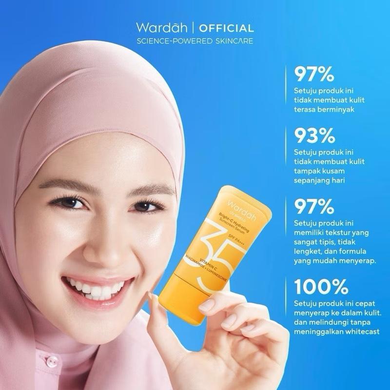 Wardah UV Shield Bright-C Hydrating Sunscreen Serum SPF 35 PA+++ with Vitamin C & Niacinamide for Radiant Skin Protection