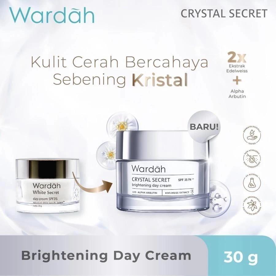 Wardah Crystal Secret Series | Day&night Cream | Cleanser | Toner | Cleansing Gel