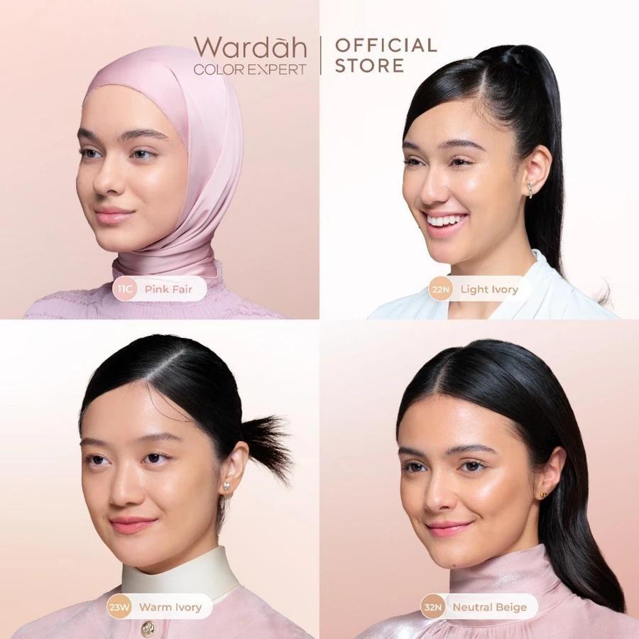 Wardah Colorfit Glow Cushion Refill Healthy-Glow Finish BB Foundation with CICA for Normal Dry Skin Medium Coverage Eco-Friendly BPOM Certified