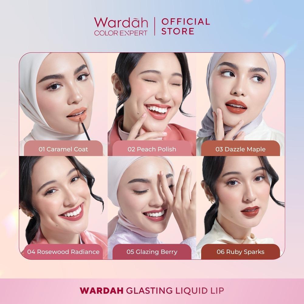 WARDAH Make Up Set – Glasting Liquid Lip + Colorfit Perfect Glow Cushion for Healthy Glowing Skin & Radiant Lips