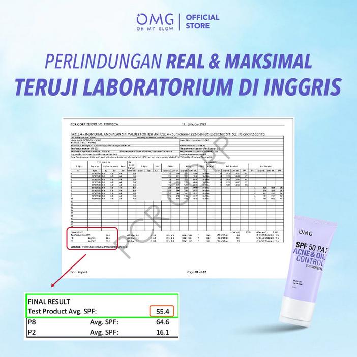 OMG Acne & Oil Control UV Barrier Sunscreen SPF50 PA++++ 25ml – With Mugwort, Allantoin & Salicylic Acid