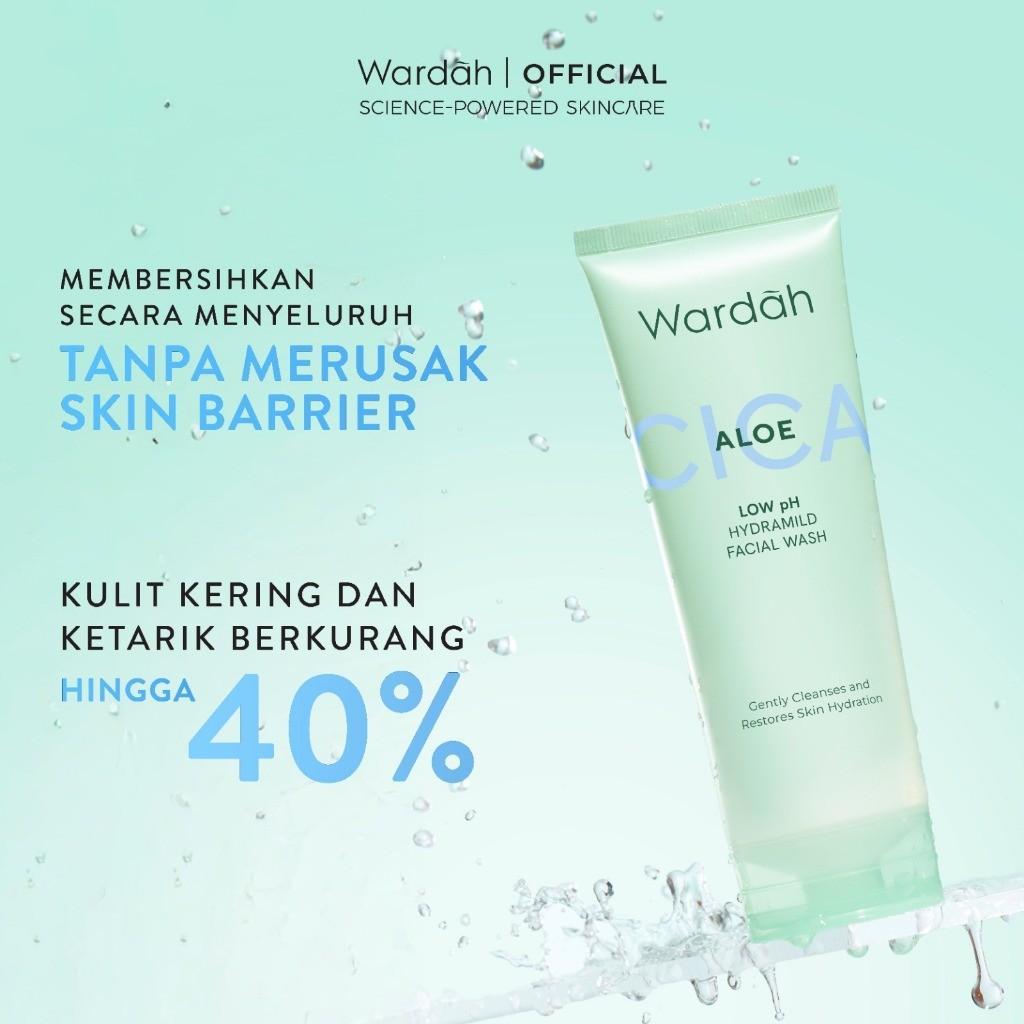 Wardah Cica + Aloe Low pH Facial Wash | Hydramild Cleanser for Sensitive Skin –