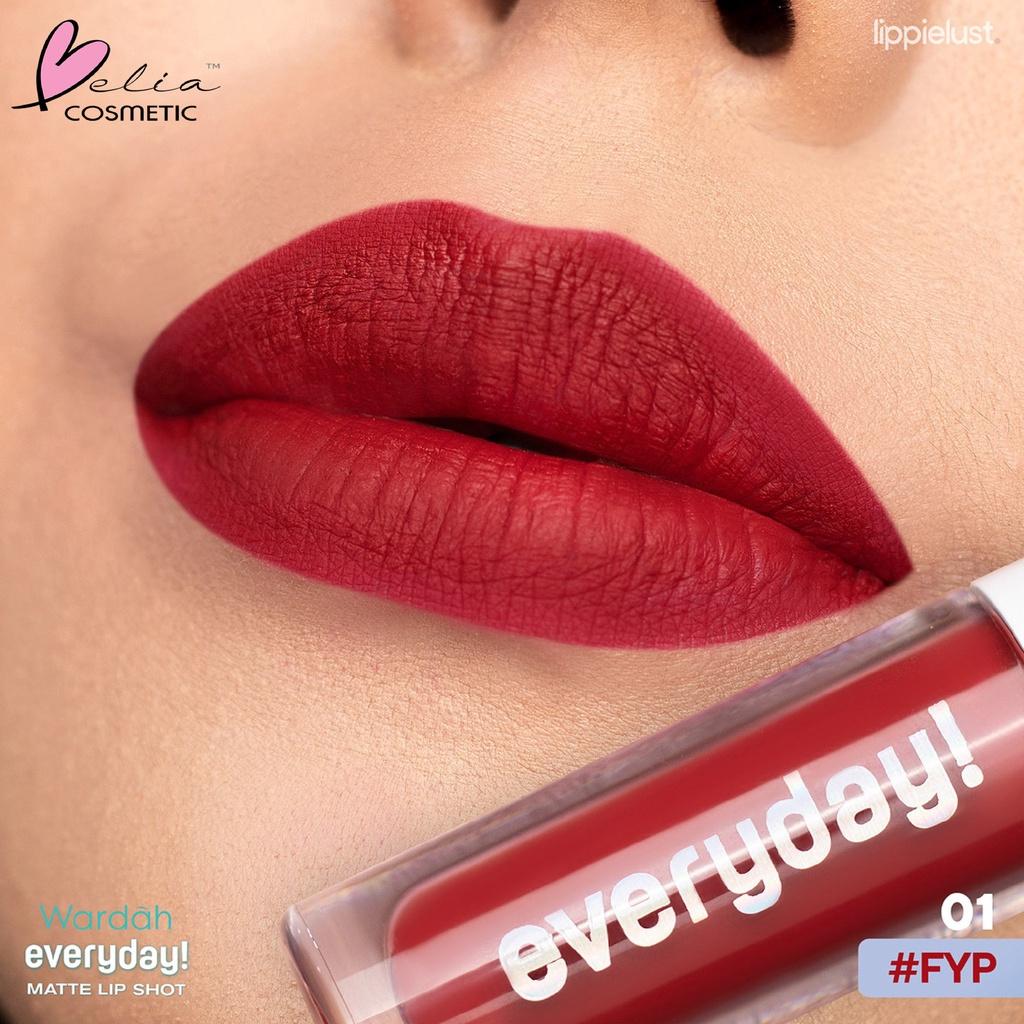 Wardah Everyday Matte Lip Shot Lip Cream 3.5g - Bold Color Quick Set Formula High Pigment Vitamin C Infused Comfortable Lightweight