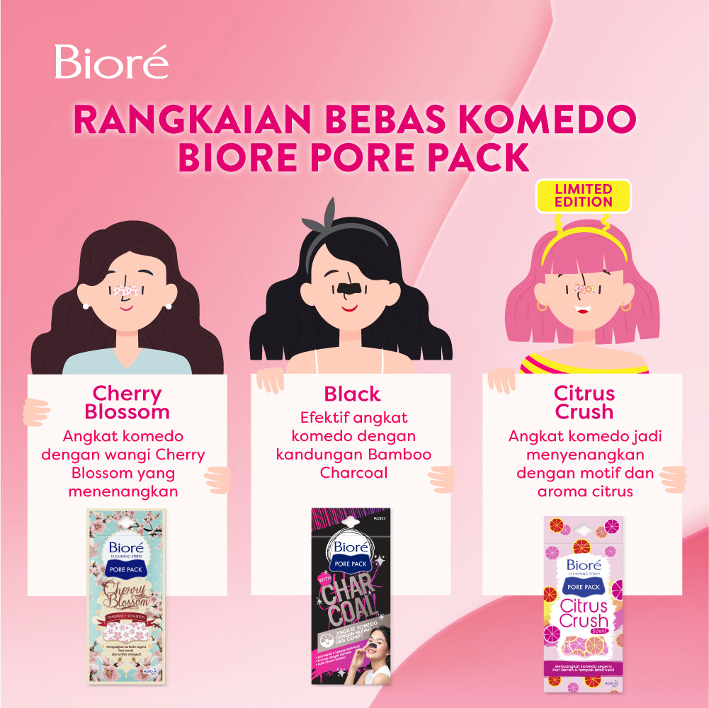 Biore Pore Pack Plester Pembersih Komedo Black Oil Absorbing Powder 4 s