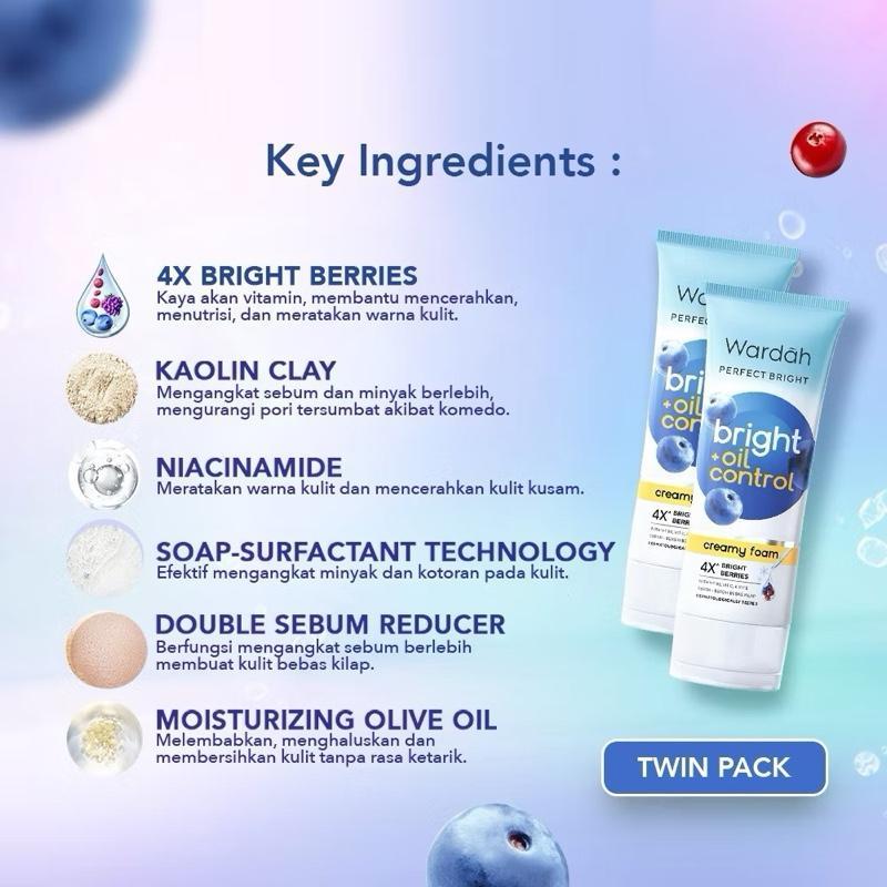 Wardah GlowGuard Oil-Free Brightening Face Foam – 50mL