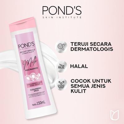Pond's Bright Miracle Niacinamide Facial Cleanser Milk – Radiant Skin Formula 150ml
