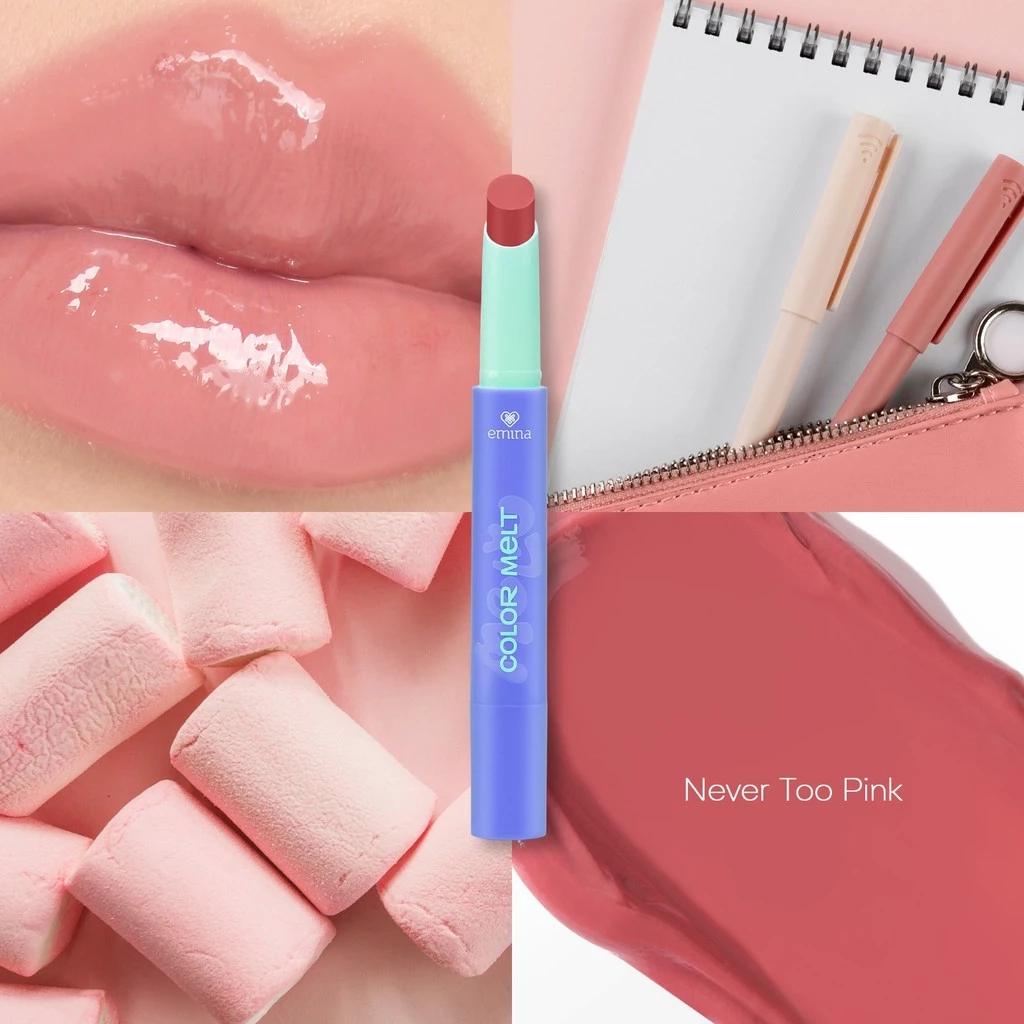 Emina Hyalupeptide Glow Balm | Color-Melt Tinted Lip Balm | Hydrates & Brightens Lips