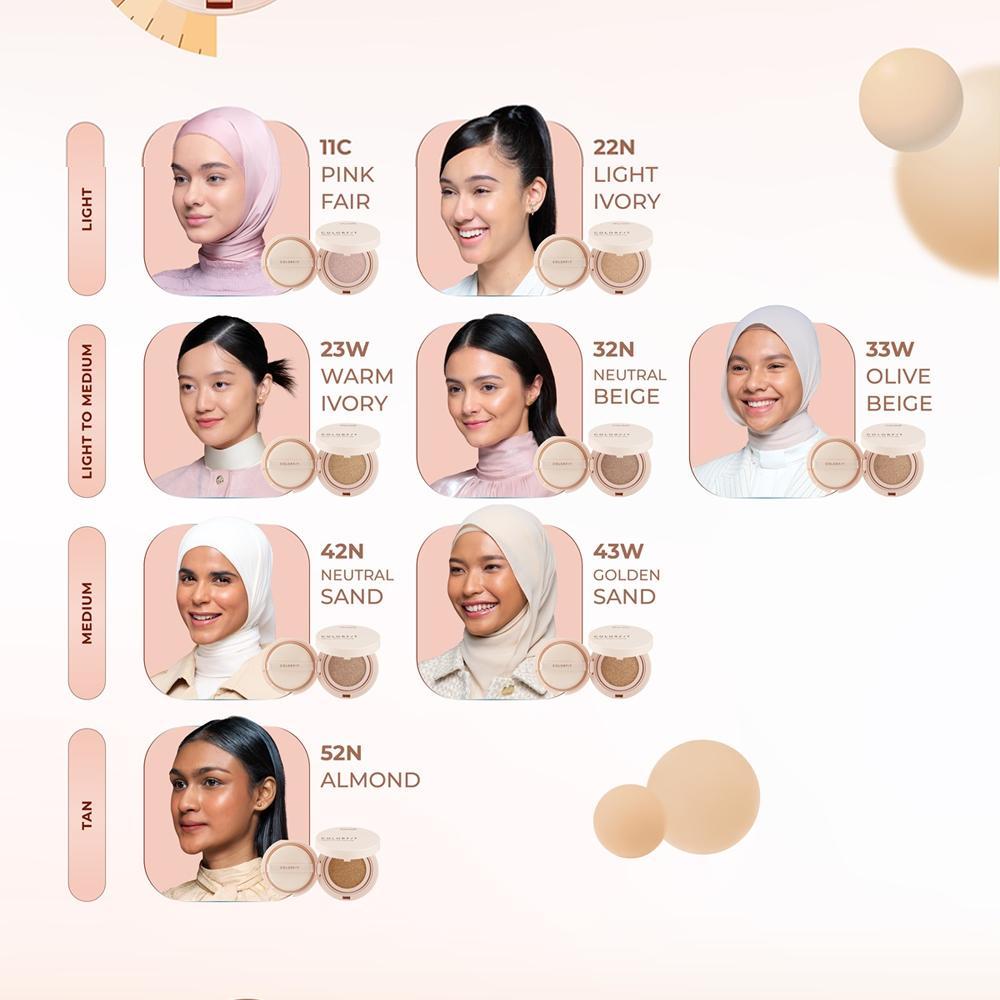WARDAH Colorfit Perfect Glow Cushion – 12H Wear | Dewy Finish | SPF 33 PA