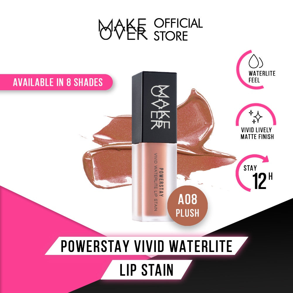 MAKE OVER Powerstay Vivid Waterlite Lip Stain - Liptint tahan lama ringan watery base ombre nude