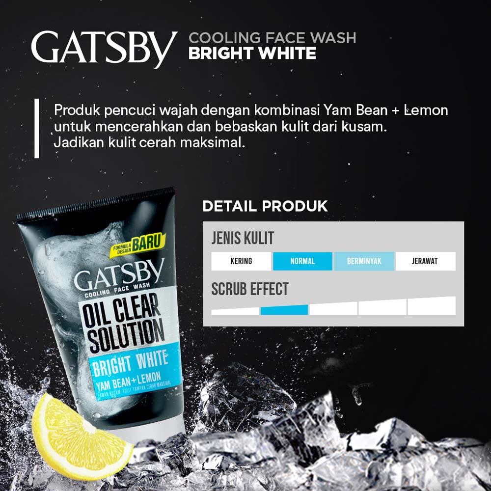 GATSBY Cooling Face Wash - Bright White