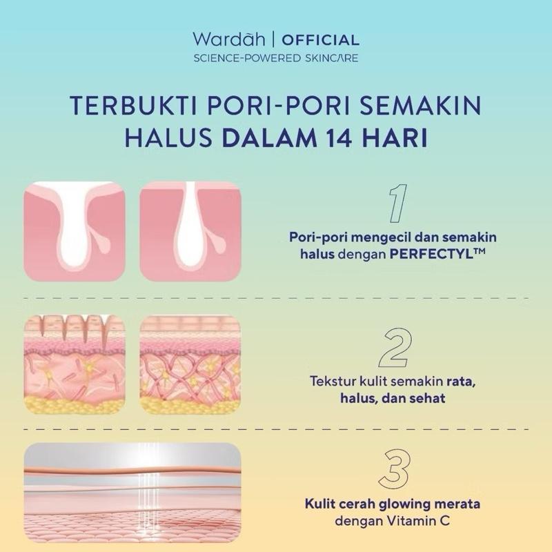 Wardah Perfect Bright C-Glow Serum - Pore Blurring, Peeling & Brightening with C-Vitamin Complex for Sensitive Skin - 15ml