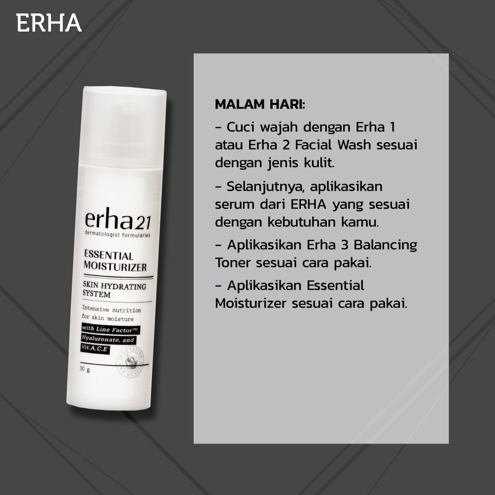 ERHA Essential Moisturizer 30g - Pelembab Wajah Anti Penuaan Untuk Semua Jenis Kulit