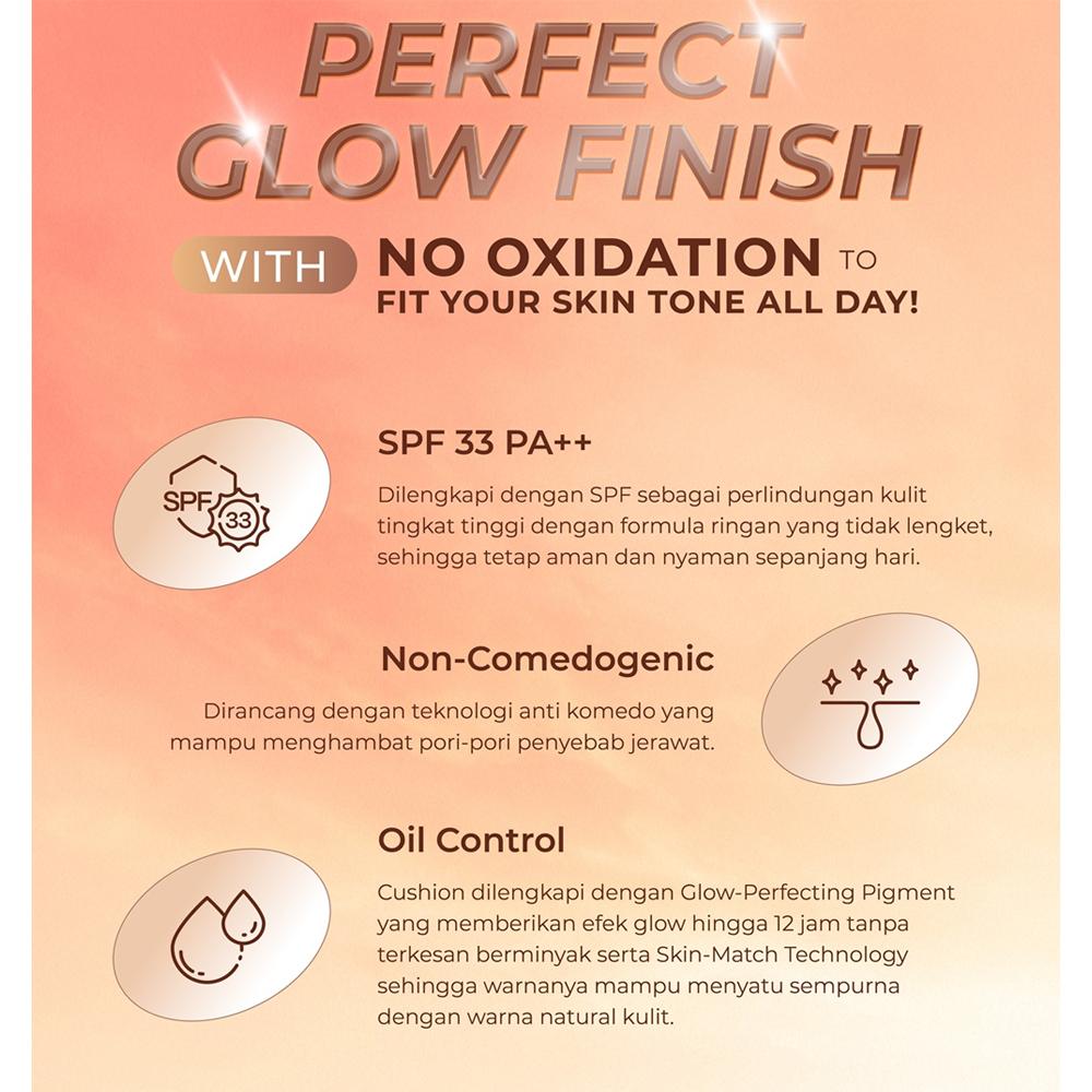 WARDAH Colorfit Perfect Glow Cushion – 12H Wear | Dewy Finish | SPF 33 PA