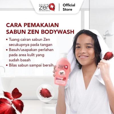 Zen Antibacterial Body Wash – Japanese Red Shiso & Juniper Berries Refill 400ml | Herbal Antibacterial Cleanse with Refreshing Aromatic Formula | Purified, Fresh & Healthy Skin