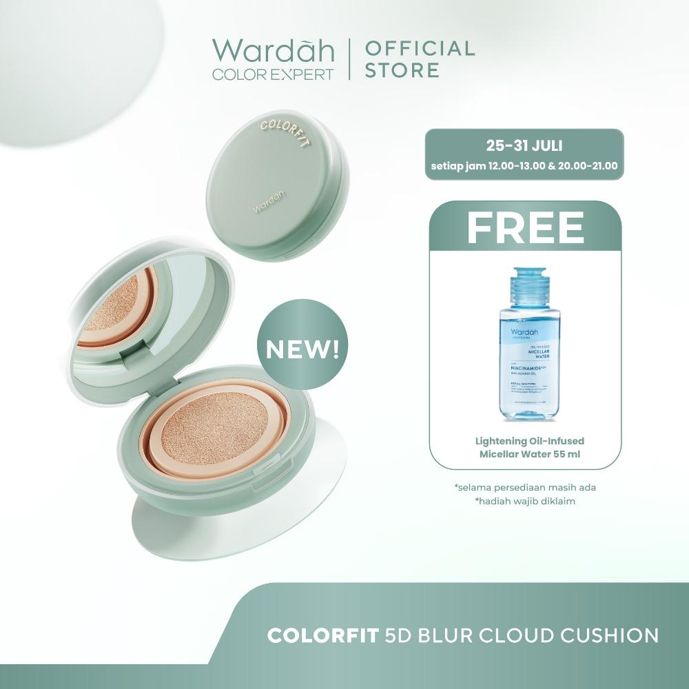 WARDAH Colorfit 5D Blur Cloud Cushion Make Up – Long-Lasting Matte Finish with SPF 50 PA+ & 18H Stay
