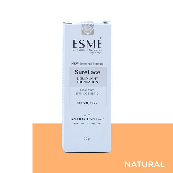 ERHA ESME Sureface Liquid Foundation SPF20/PA++ Natural 30 gr - Alas Bedak Warna Natural