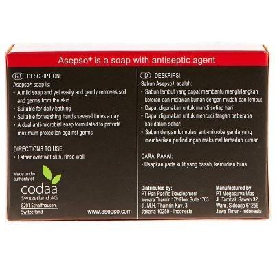 Asepso Antiseptic Bar Soap – 80g | Classic Germ Protection Soap for Healthy Skin | Fights Bacteria, Body Odor & Skin Infections