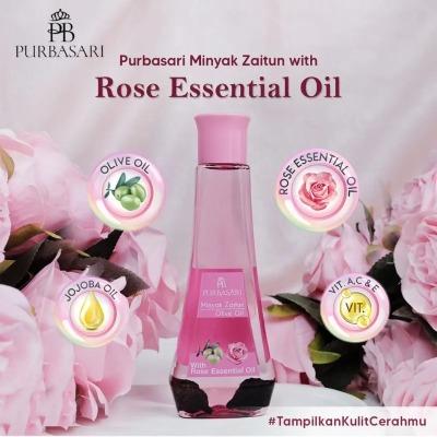 Purbasari Olive Oil Rose – 150ml | Nourishing Body Oil with Olive & Rose Extract | Smooth, Moisturized & Naturally Glowing Skin