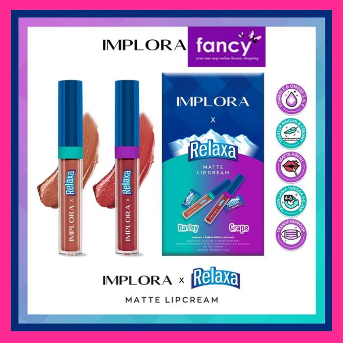 Implora x Relaxa Matte Lip Cream – Barley & Grape Edition – Smooth Long-Lasting Lip Color