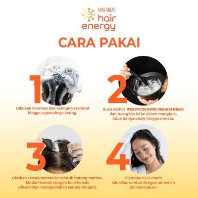 Makarizo Easy Colourz Natural Black Hair Dye 26ml | Quick, Safe & Ammonia-Free Coloring!