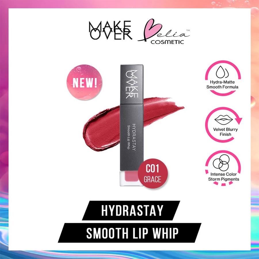 Belia MAKE OVER Hydrastay Smooth Lip Whip  Lip Cream  Lipcream  Hydra Smooth Finish BPOM Makeover