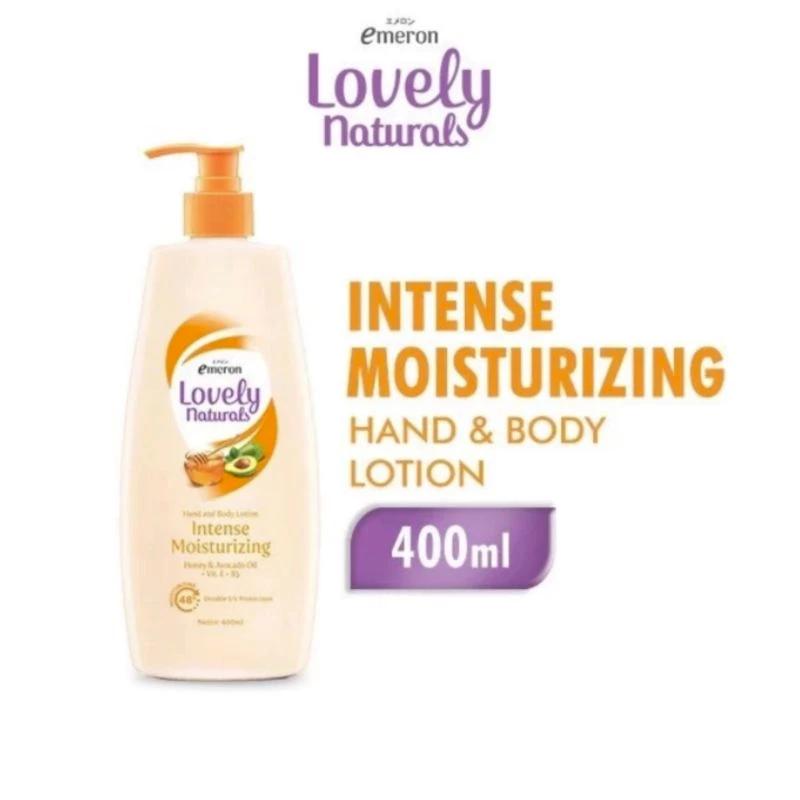 Emeron Lovely Naturals Hand & Body Lotion 400 ml Green Tea Sakura Honey with Vitamins E B5 Double UV Protection Quick Absorbing Non Greasy Formula