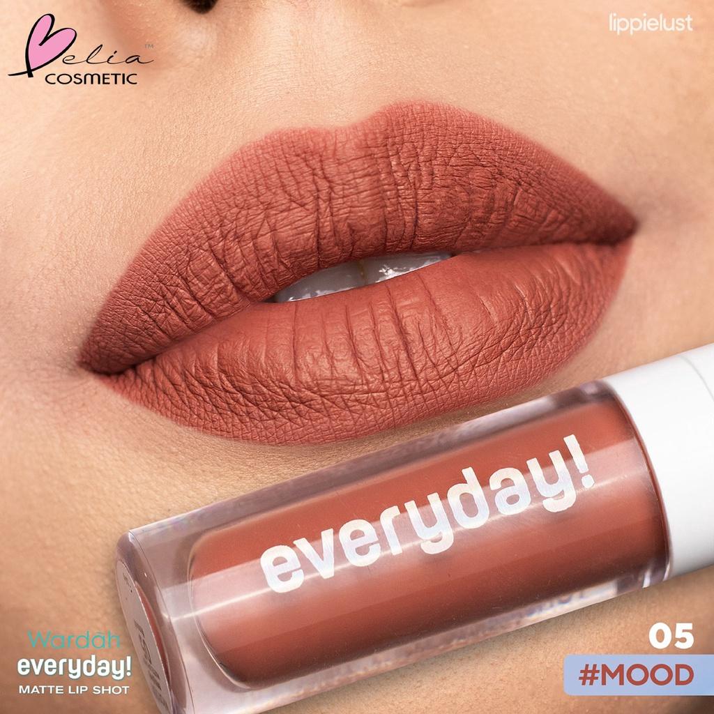 Wardah Everyday Matte Lip Shot Lip Cream 3.5g - Bold Color Quick Set Formula High Pigment Vitamin C Infused Comfortable Lightweight