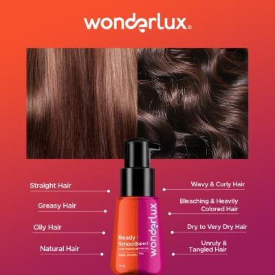 Wonderlux Ready Set Smooth Hair Vitamin Oil – 75ml Frizz Control & Instant Shine Serum