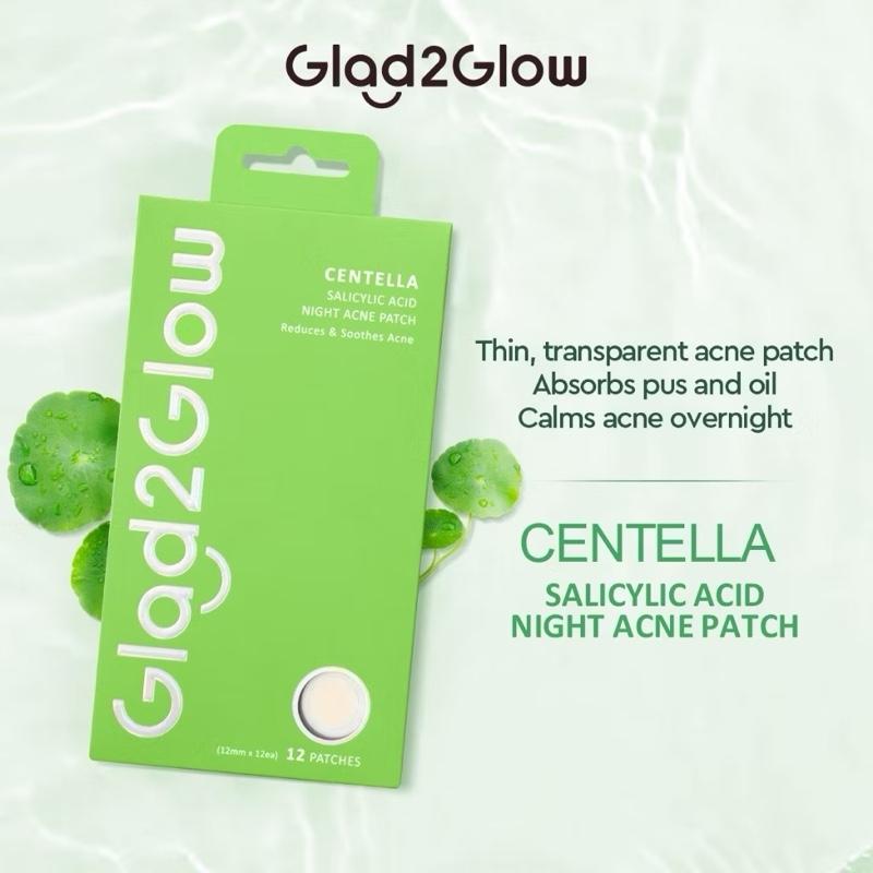 Glad2Glow Centella + Salicylic Acne Patch - Invisible Day & Night Zit Fighter Stickers