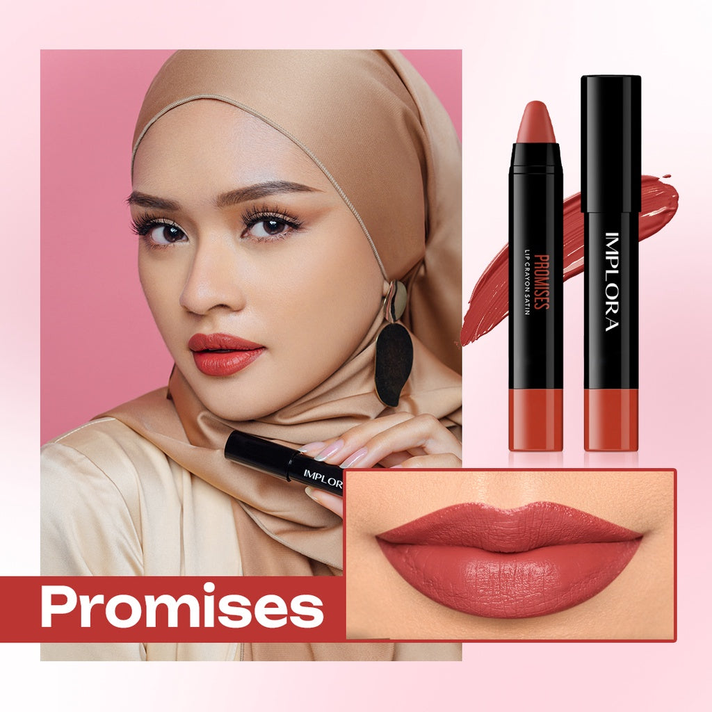 Implora Lip Crayon Satin 3,5 gr | Lipstik Ringan | Gloss Satin Finish