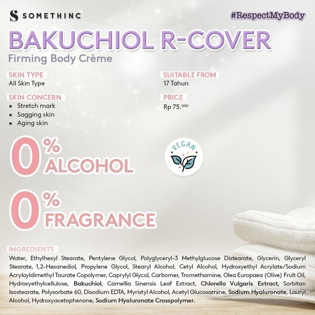 SOMETHINC Bakuchiol R-Cover Firming Body Crème - Krim Menyamarkan Strech Mark