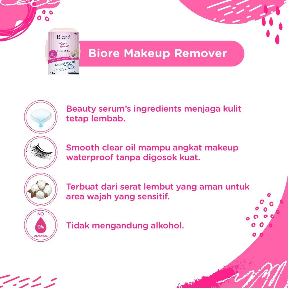 Biore Make Up Remover Tissue Untuk Make Up Waterproof Cleansing Oil Sheet Non Alcohol 10 s � Twinpack