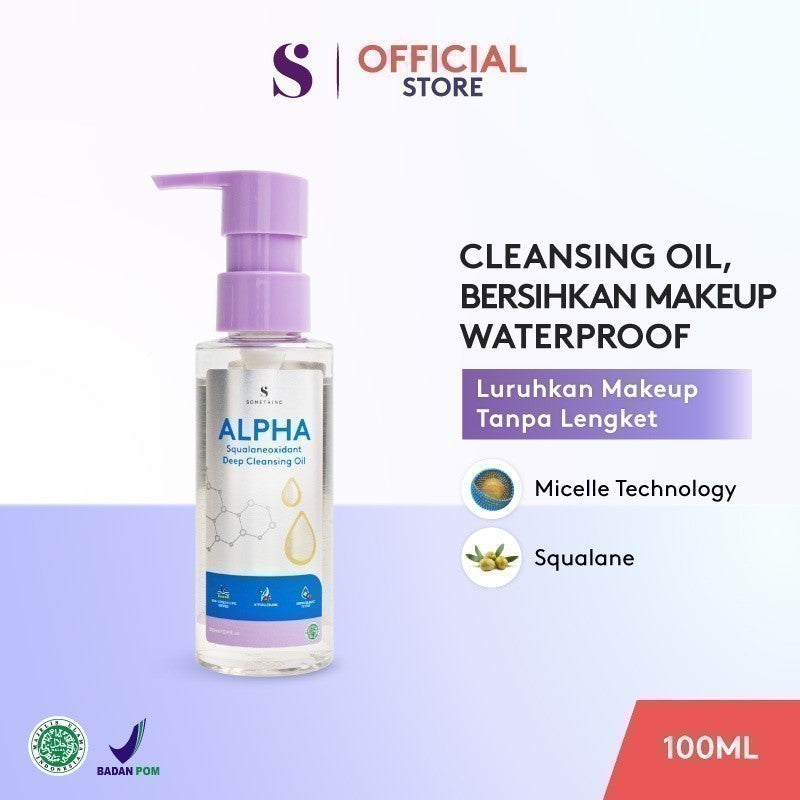SOMETHINC Alpha Squalaneoxidant Deep Cleansing Oil - Pembersih Makeup Waterproof, Non comedogenic, Tidak Merusak Skin Barrier, Cocok untuk kulit sensitif