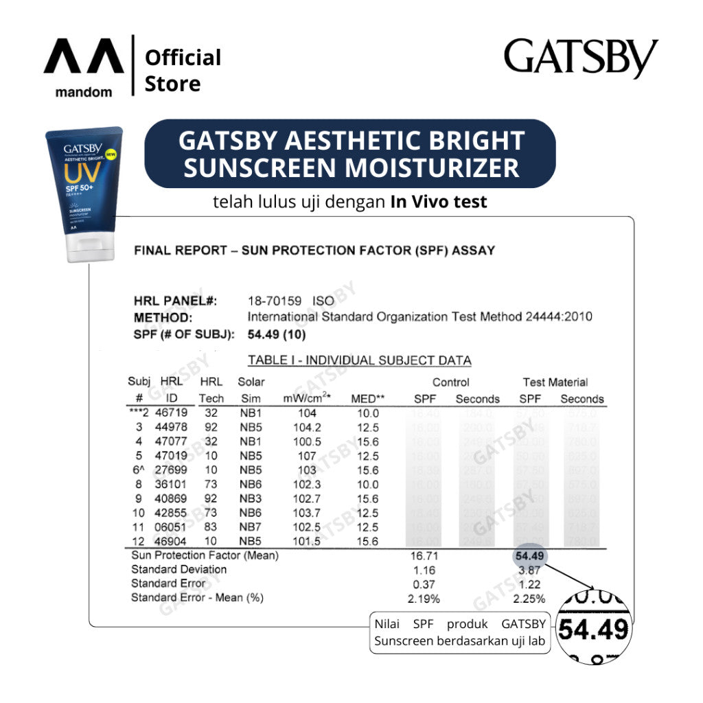 GATSBY Aesthetic Bright Sunscreen Moisturizer