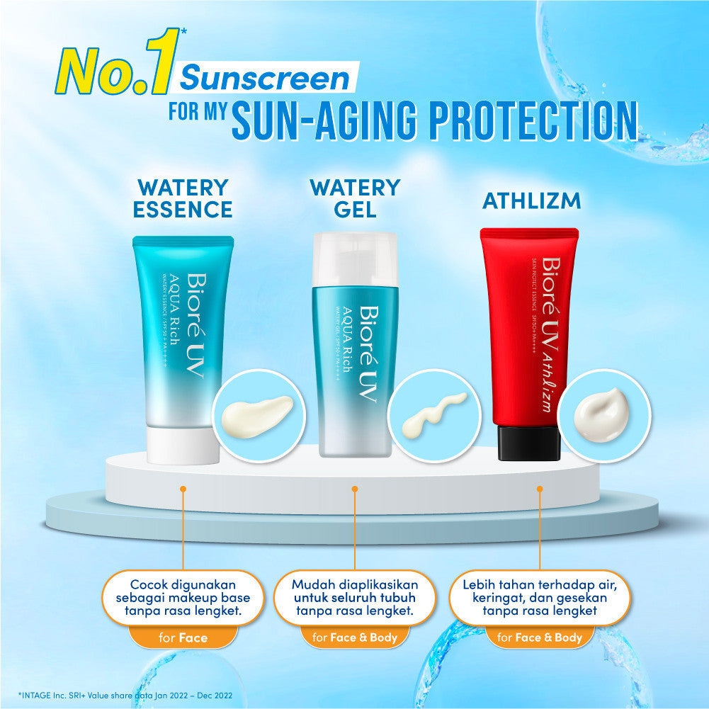 Biore UV Aqua Rich Skincare Sunscreen Waterproof Double UV Filter Watery Essence 15GR