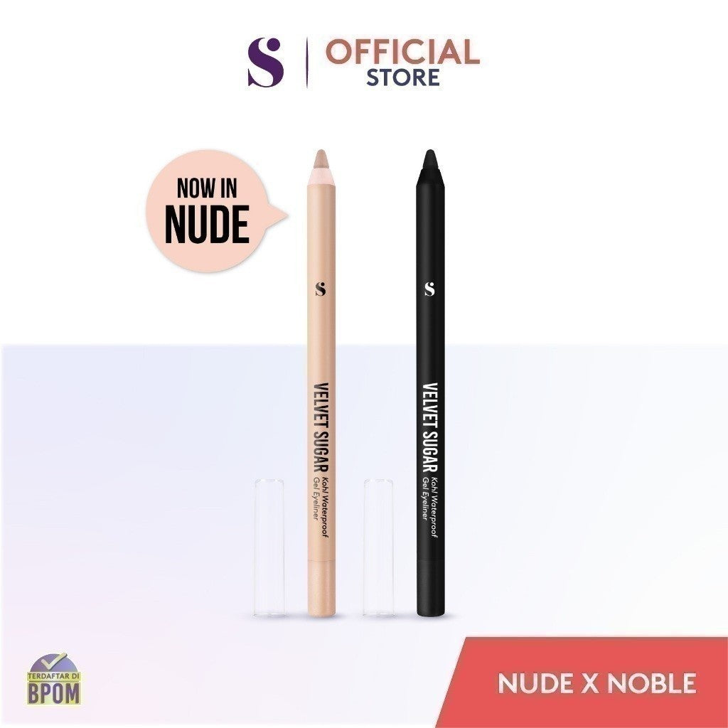 SOMETHINC Velvet Sugar Kohl Waterproof Gel Eyeliner - Eyeliner Pensil Warna Hitam & Gold Mudah Digunakan Pemula